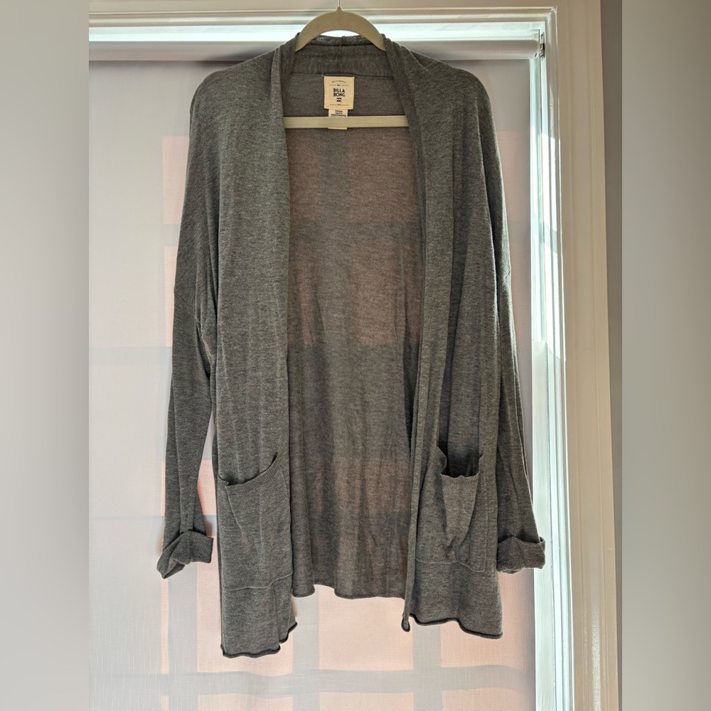 Billabong Charcoal Open-Front Cardigan